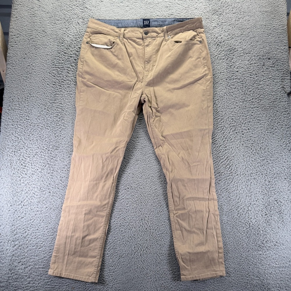 Gap Pant Mens 40x32 Beige Cotton Chino Straight Preppy Business Career Stretch